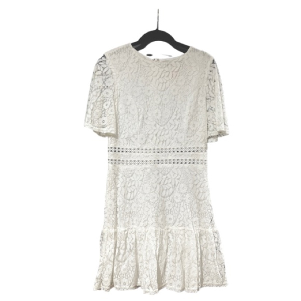 White Lace Bridal Shower Dress w/midsection cutout detail